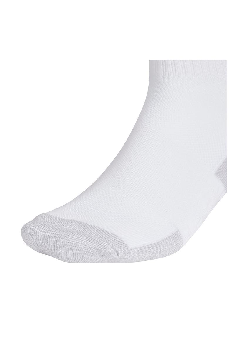 Cushioned 3-Pack Quarter Crew Socks, Alternate, color, WHITE/ CLEAR ONIX GREY
