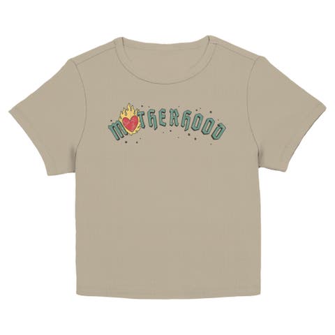 Junior's Motherhood Fire Heart Short Sleeve Baby T-shirt