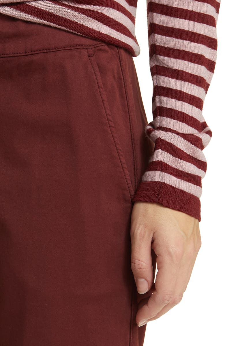 Max Mara Leisure Terreno Drawstring Stretch Cotton Ankle Pants, Alternate, color, Brick Red