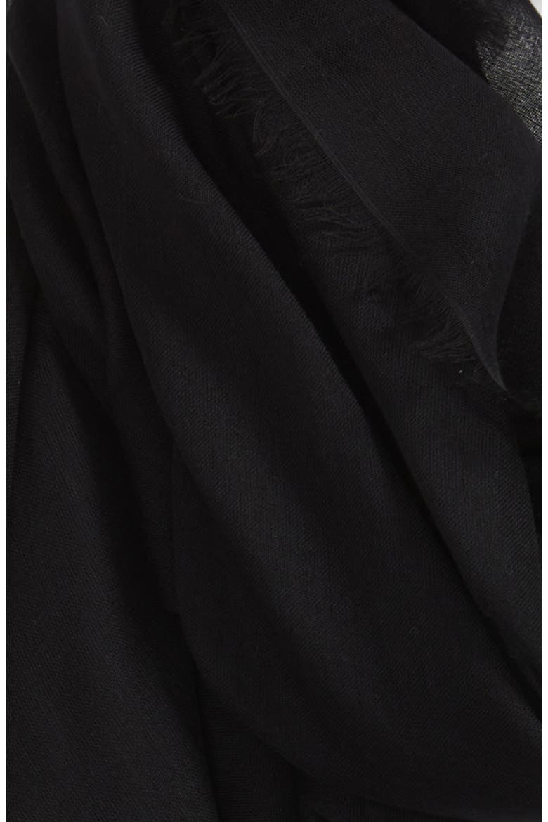 Modal & Silk Scarf, Alternate, color, BLACK