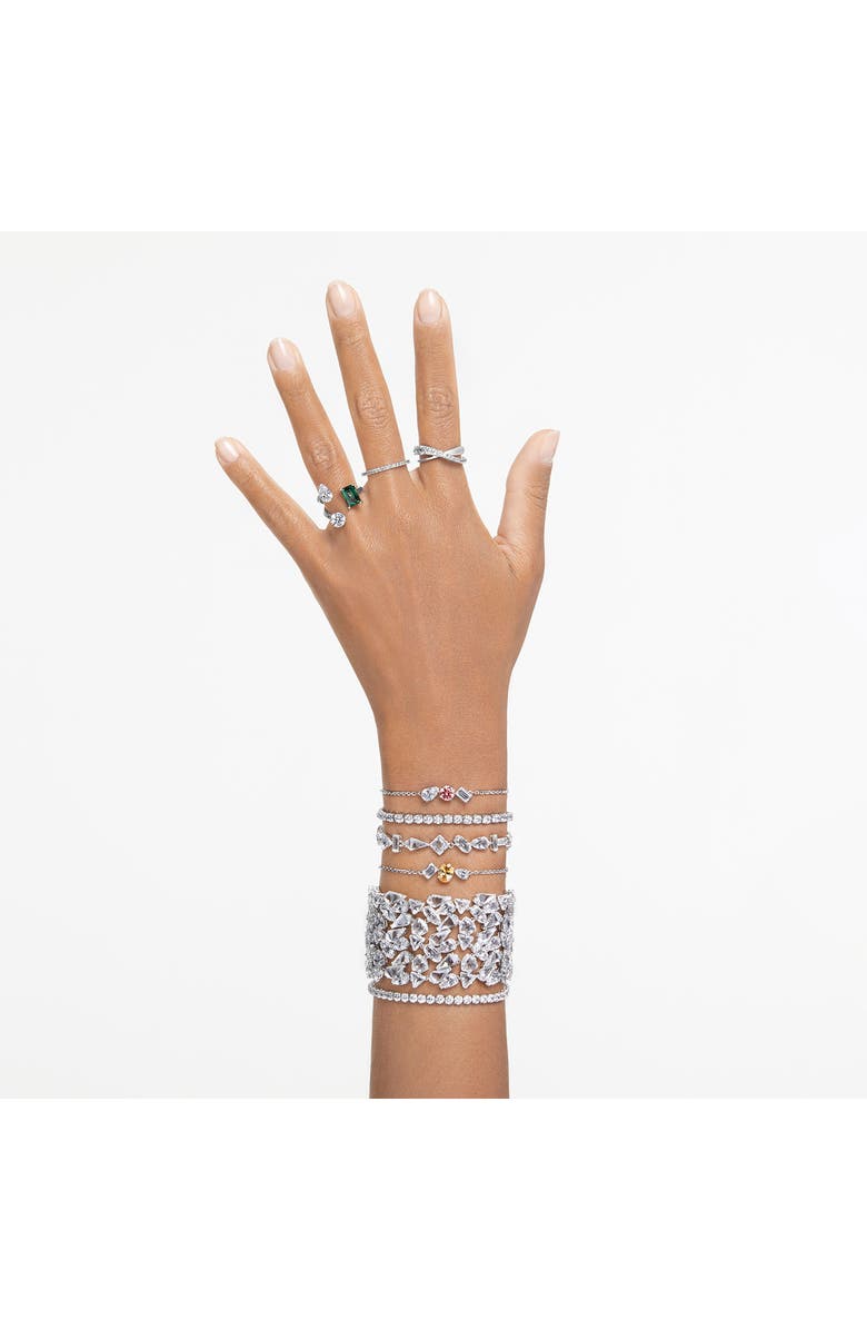 Swarovski Matrix Crystal Eternity Ring, Alternate, color, White/ Silver