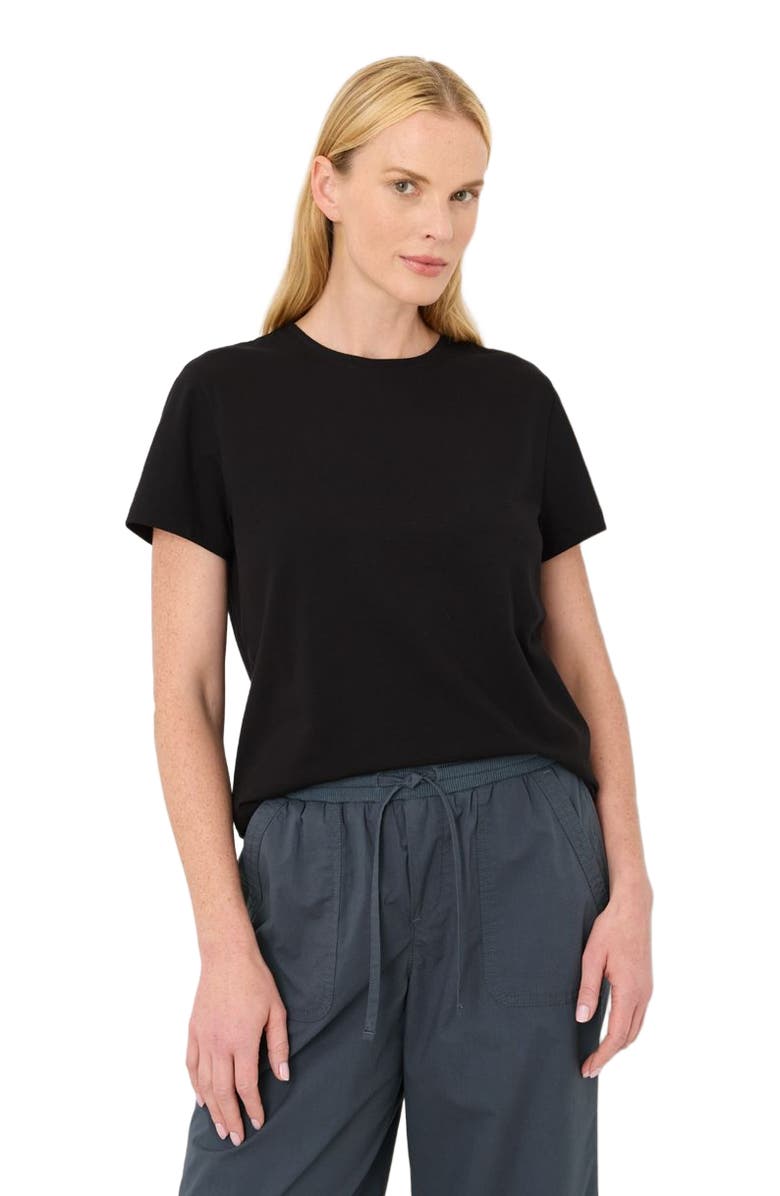 Pact Luxe Essential Crewneck Tee Made With Organic Cotton, Alternate, color, Black
