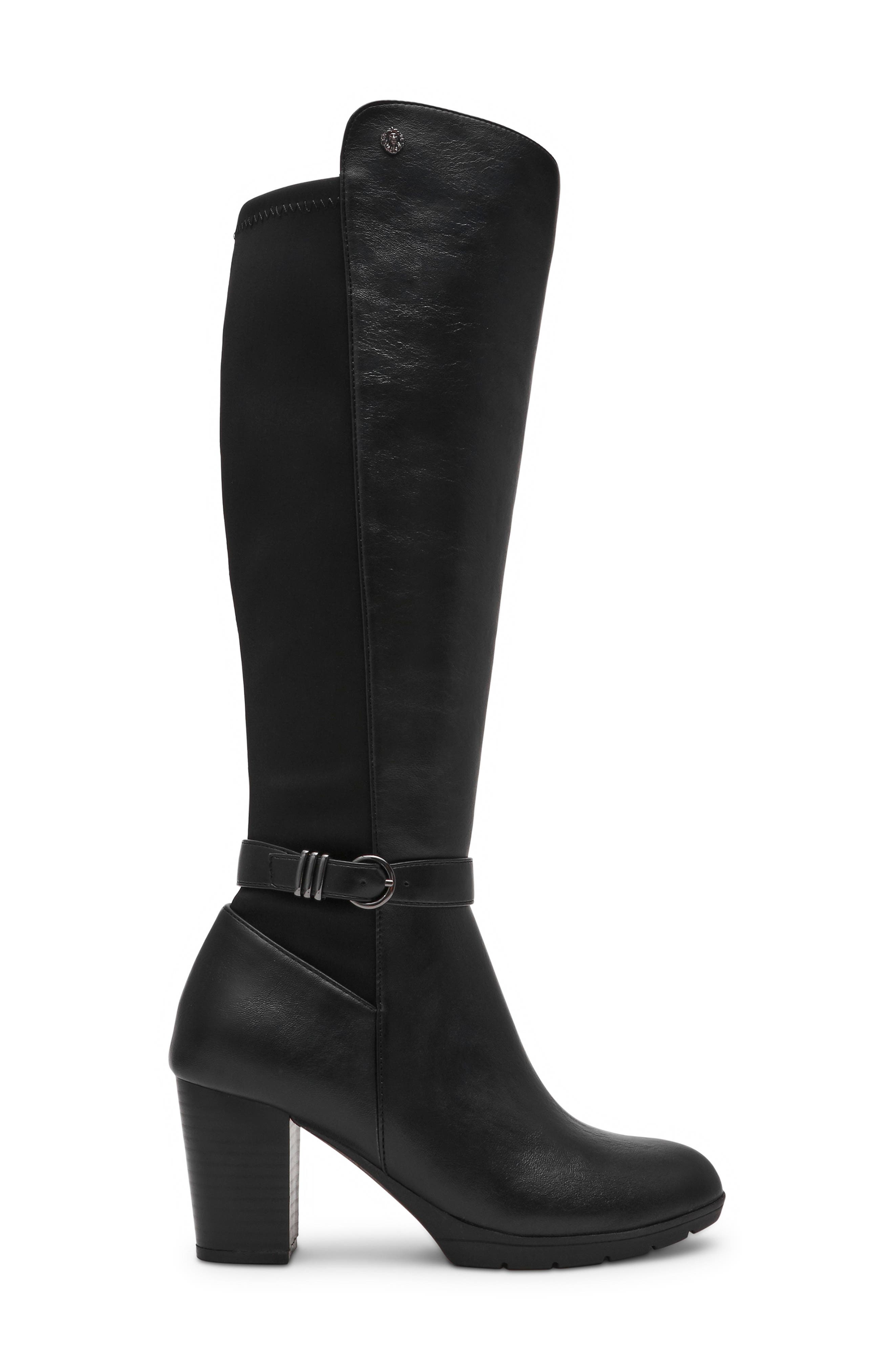 Anne Klein Rissa Knee High Boot, Alternate, color, Black Nappa Pu