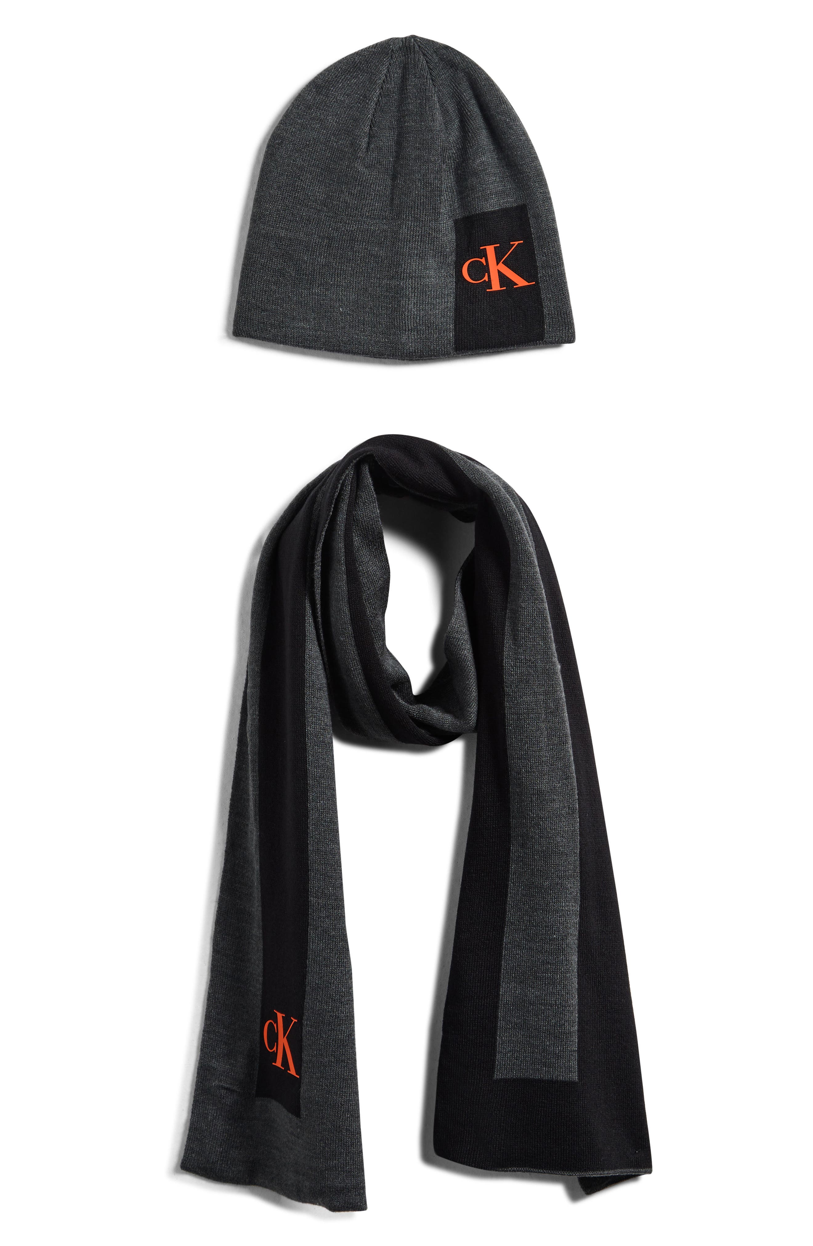 Calvin Klein Monogram Beanie & Scarf Set