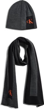 Calvin Klein Monogram Beanie & Scarf Set