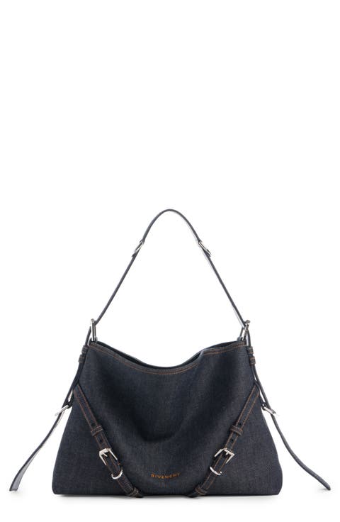 Medium Voyou Denim Hobo Bag
