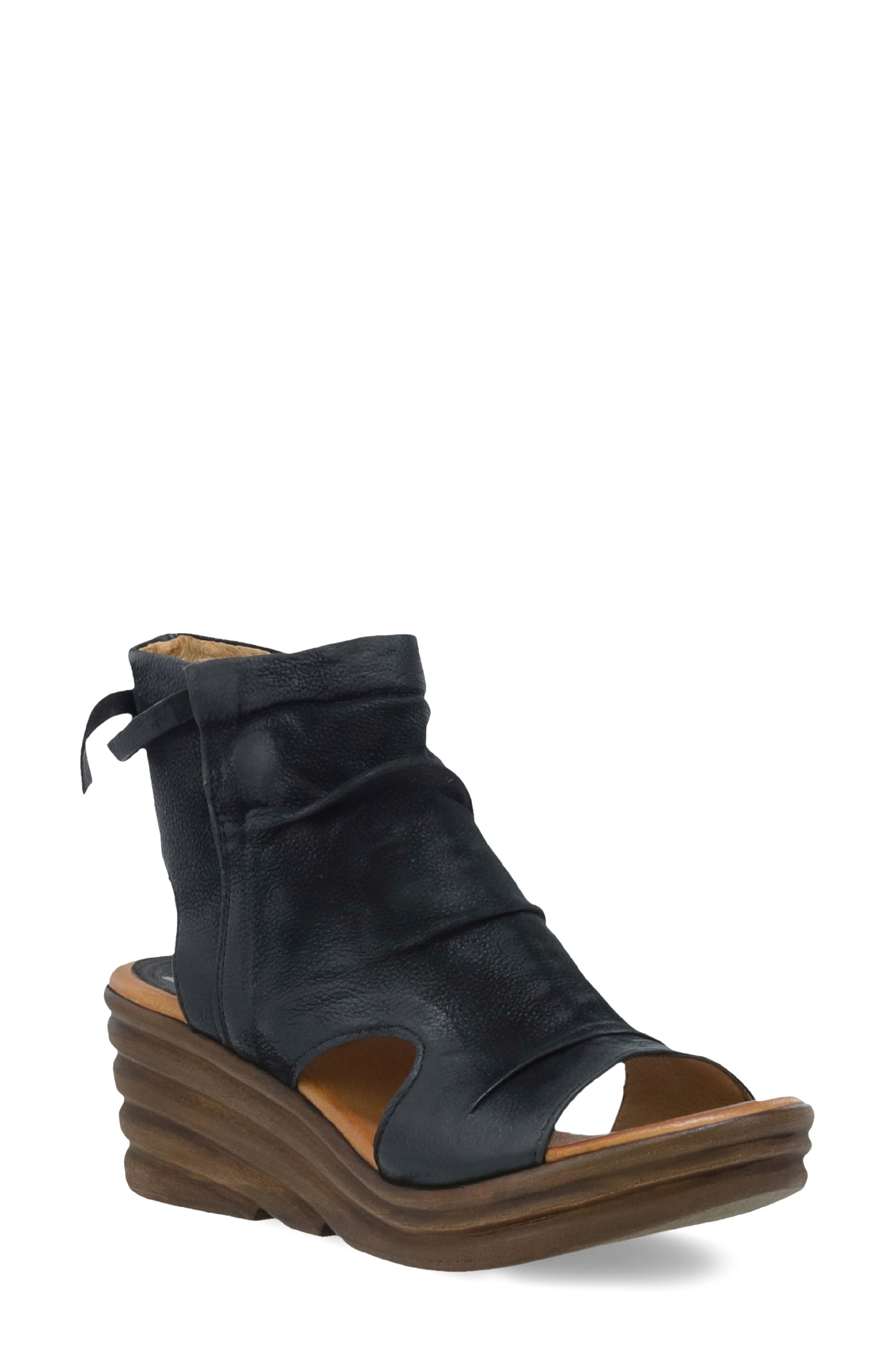 Anna Slouch Wedge Sandal, Main, color, BLACK