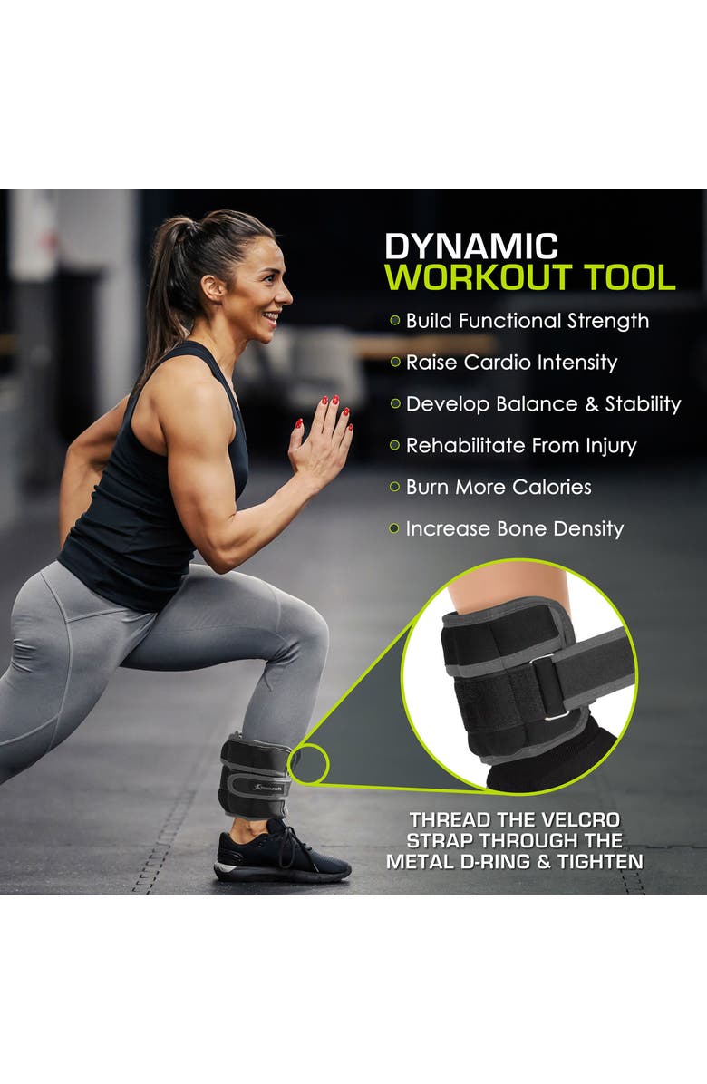 ProsourceFit Adjustable Ankle Weights, Alternate, color, 5 Lb