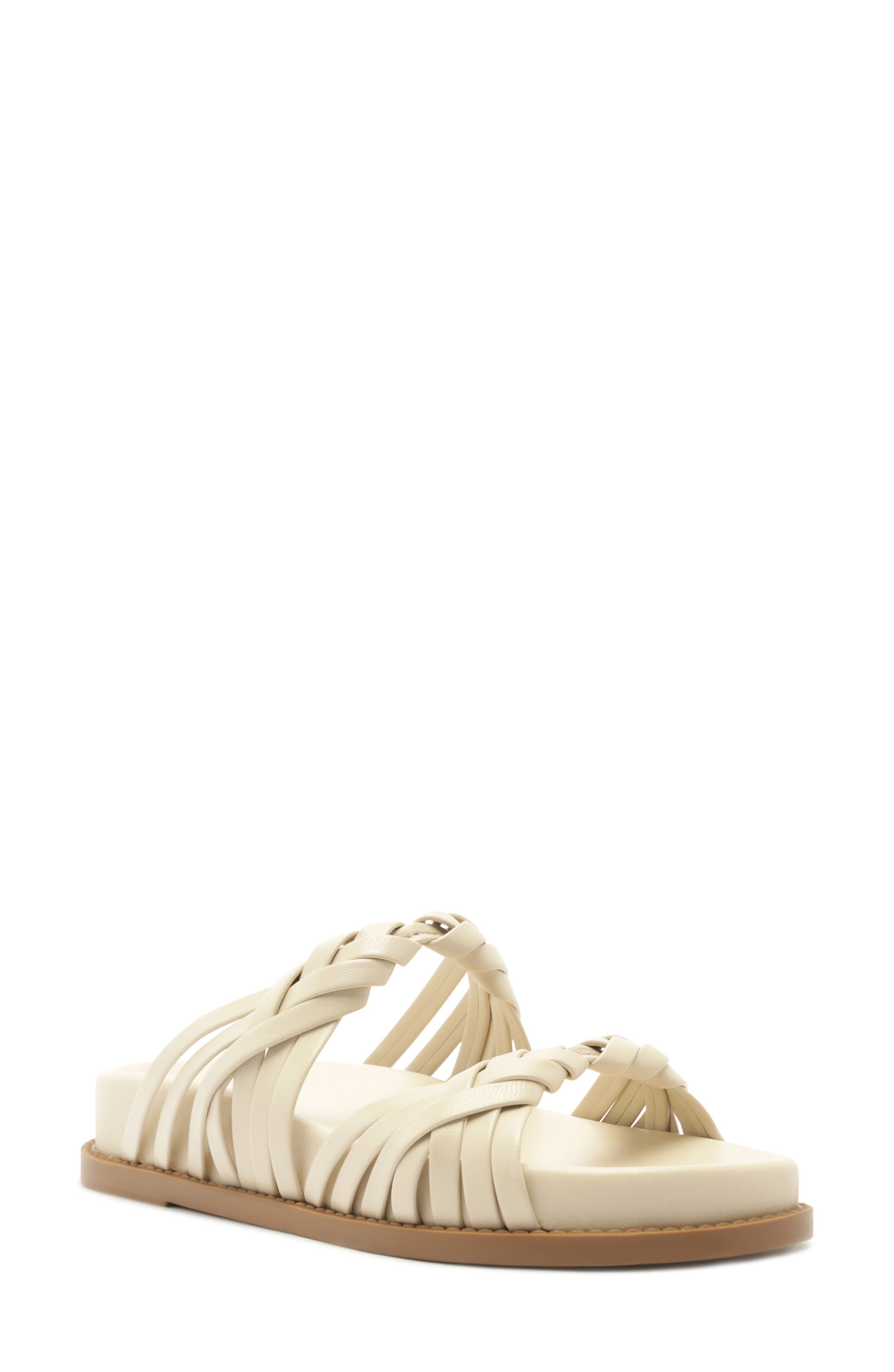 Schutz Tara Sporty Braided Sandal, Main, color, Sugar White
