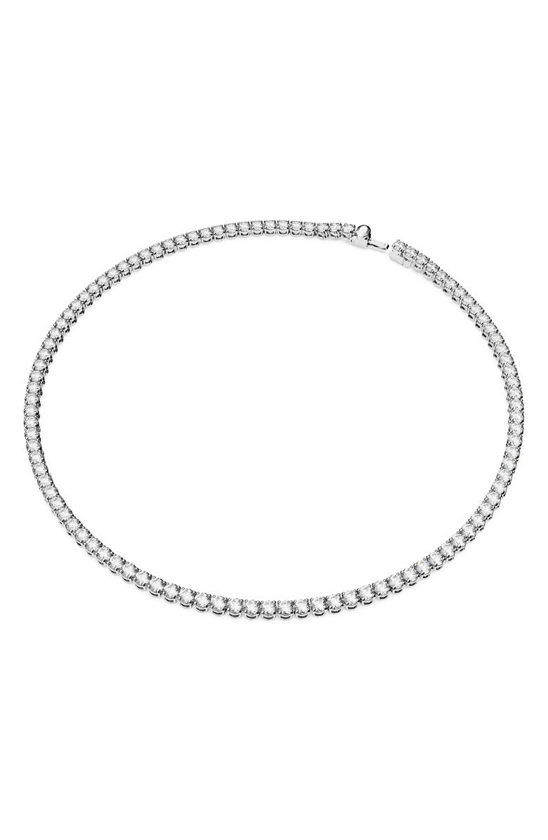 Swarovski Matrix Crystal Tennis Necklace & Stud Earrings Set, Alternate, color, White