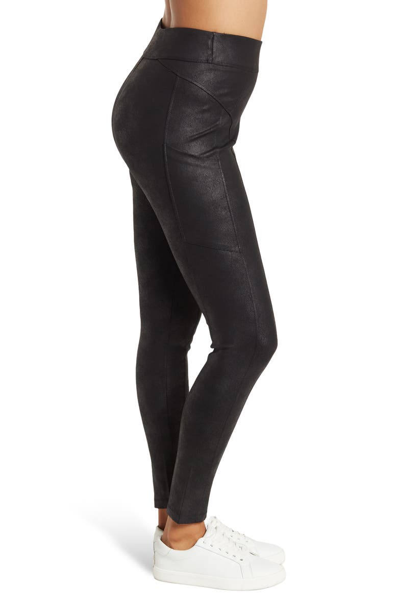 Democracy Faux Leather Glider Leggings with Side Pockets, Alternate, color, 