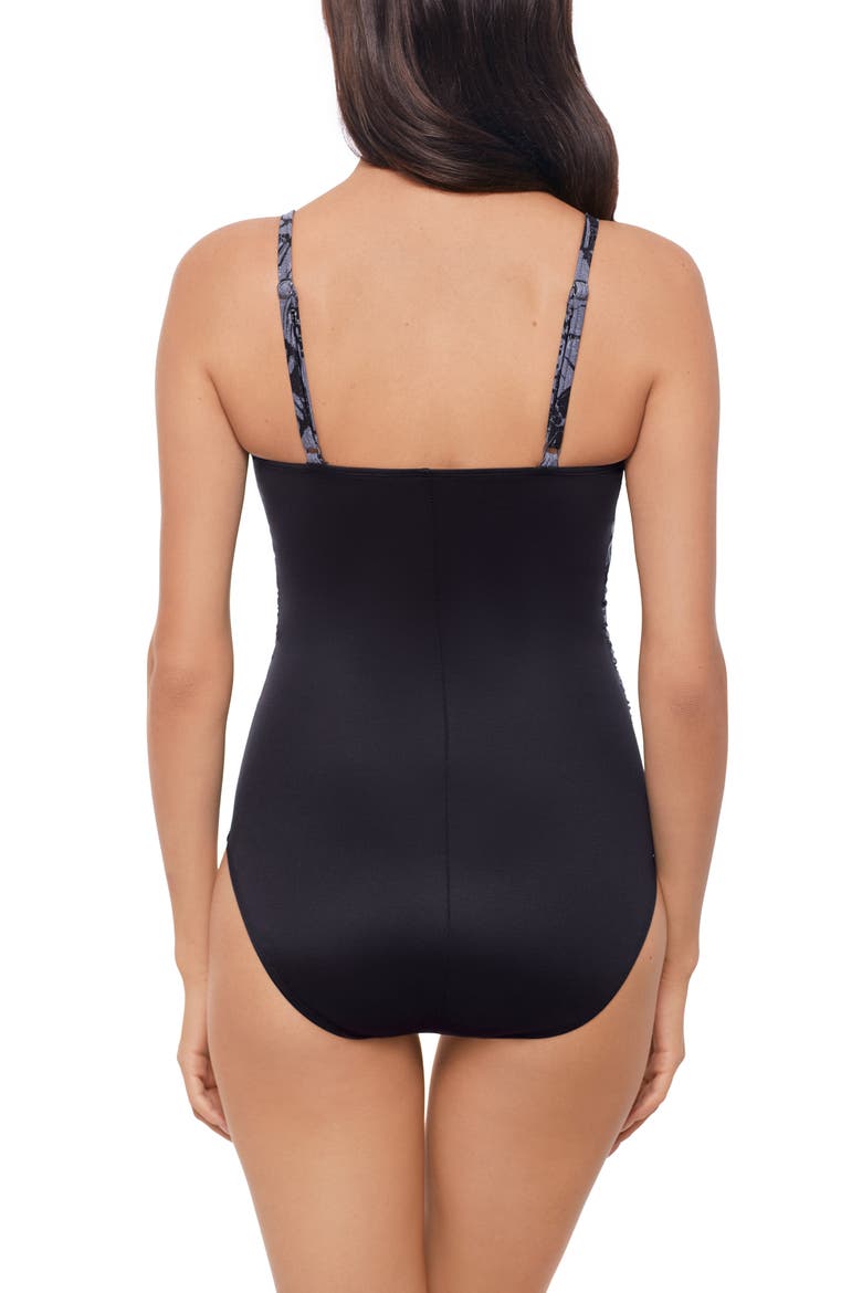 Shell Beach Louise One-Piece Swimsuit, Alternate, color, BLACK/ MULTI