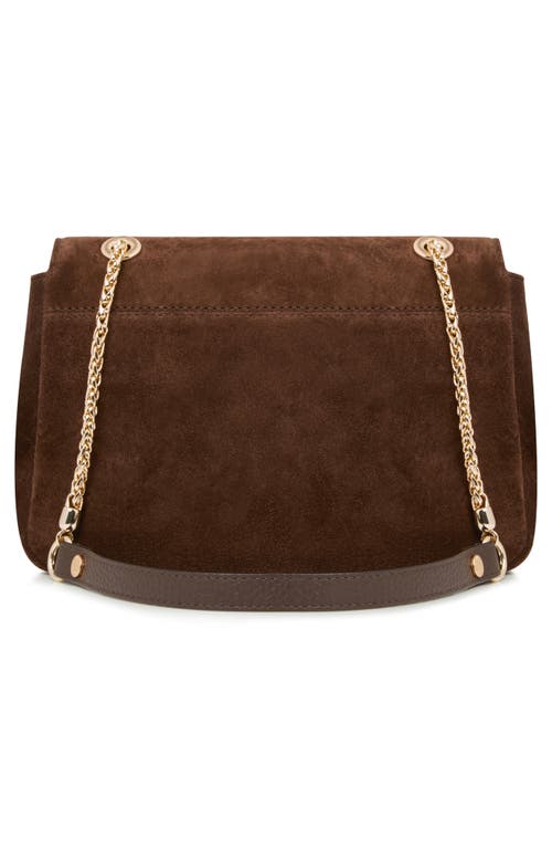 Strathberry Mini East/west Suede Soft Crossbody Bag In Chocolate