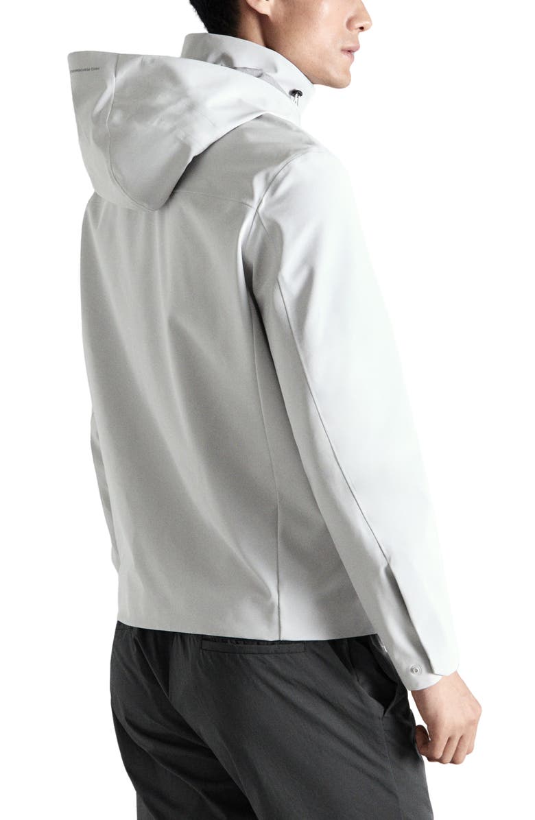 MANGO Hooded Water Repellent Bomber Jacket, Alternate, color, Ice Grey