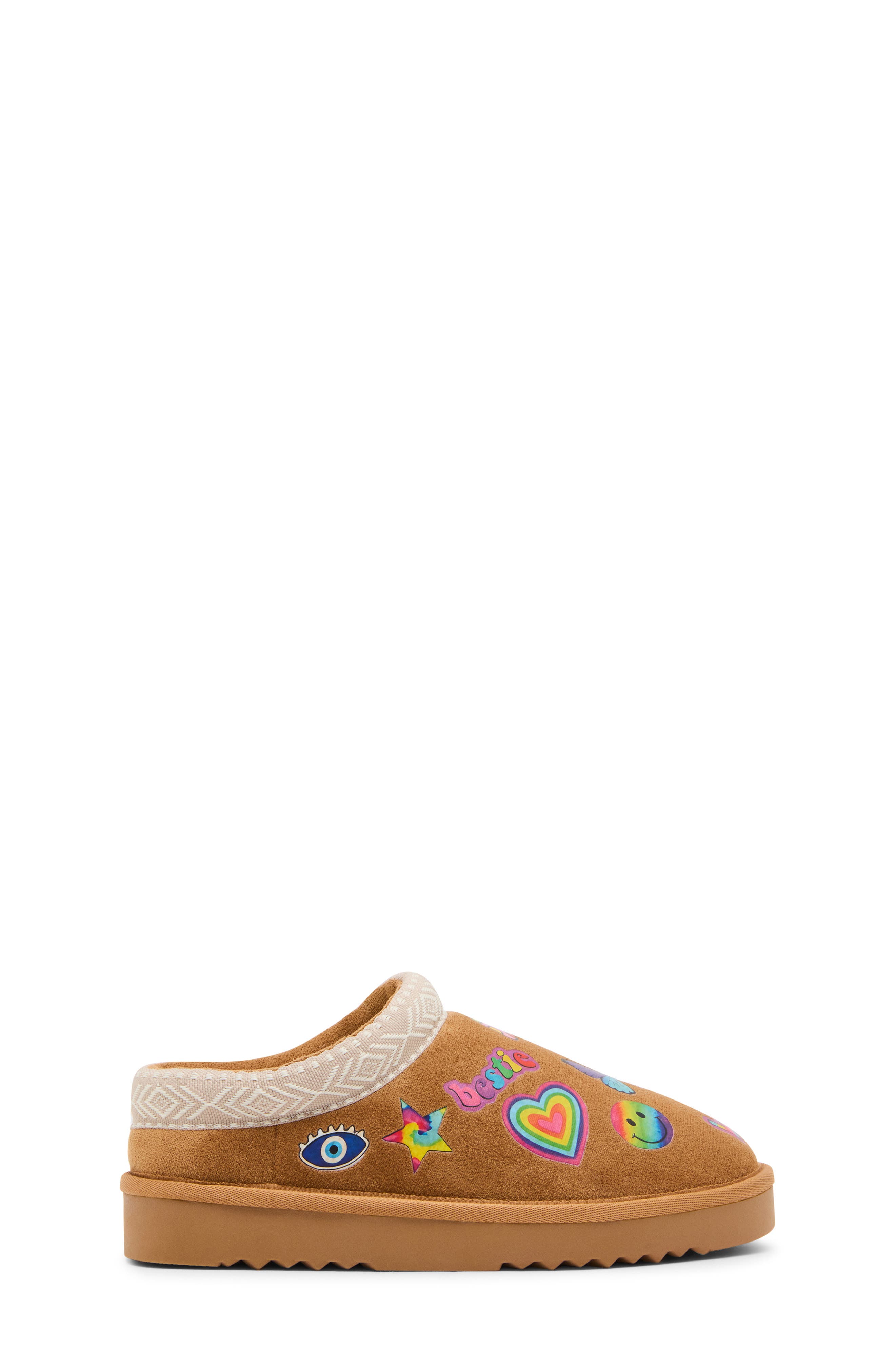 Kids' Glazed Clog Slipper, Alternate, color, COGNAC MULTI