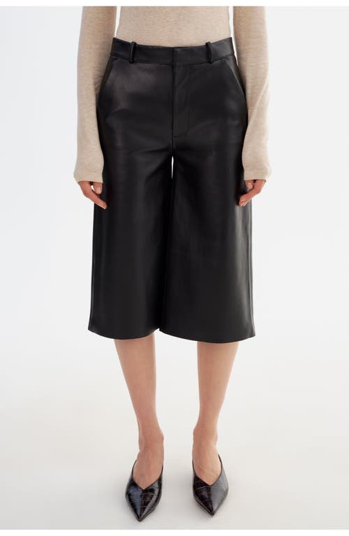 Lamarque Lise | Leather Bermuda Short In Black