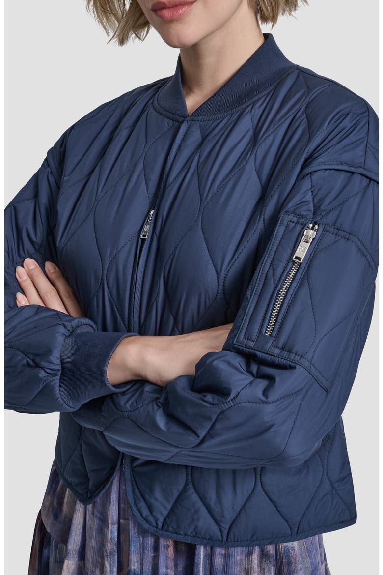 Quilted Bomber Jacket, Alternate, color, HUDSON BLUE