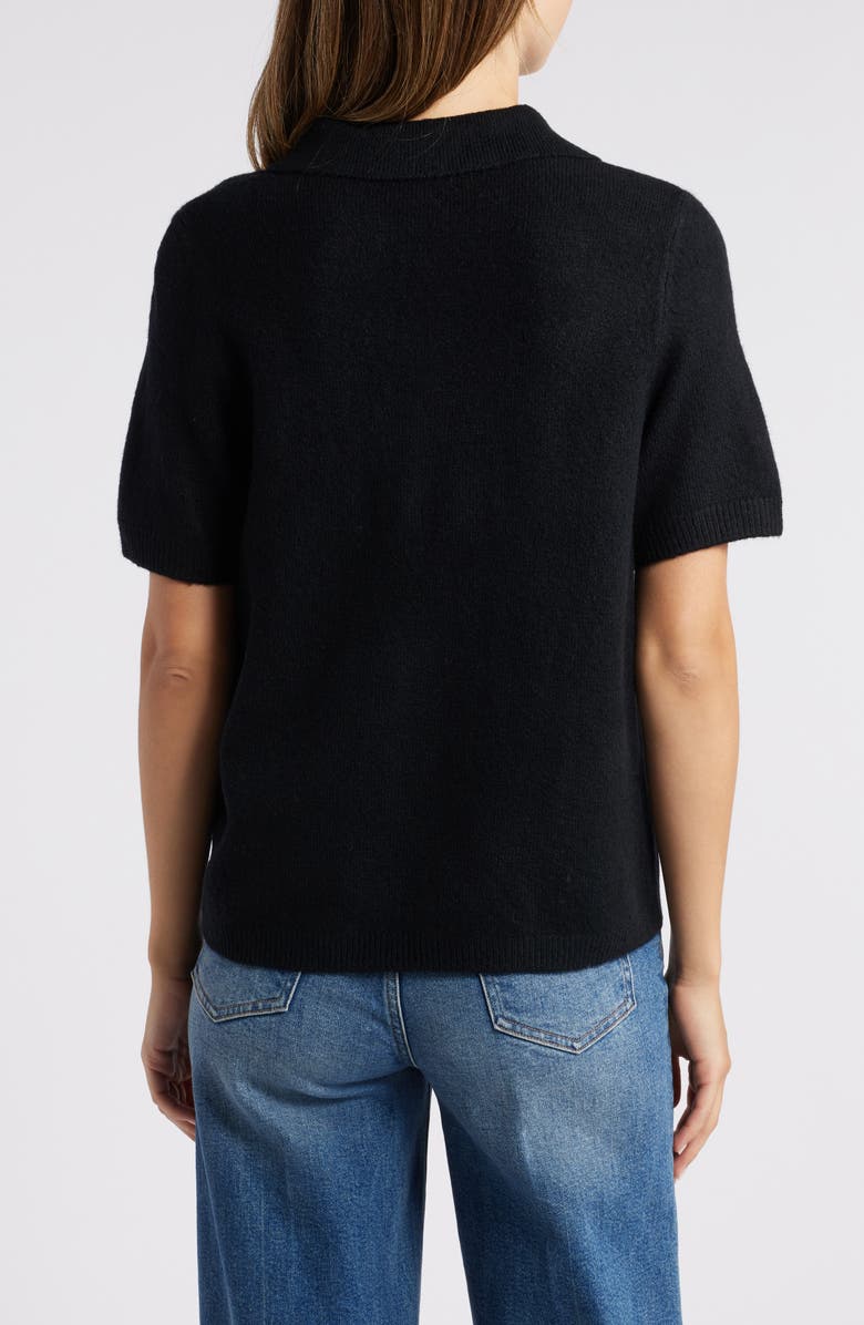 CeCe Imitation Pearl Button Polo Sweater, Alternate, color,