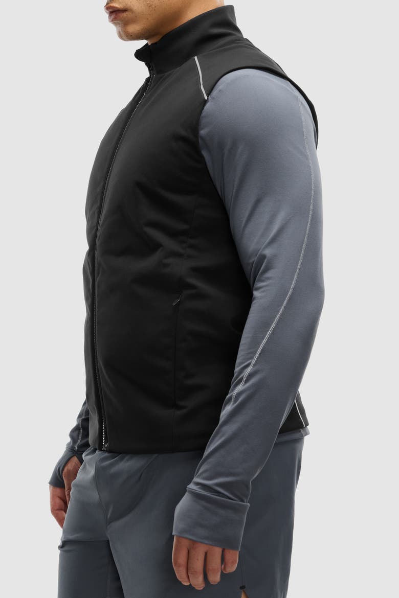 Women's Padded Full Zip Run Vest, Alternate, color, Black