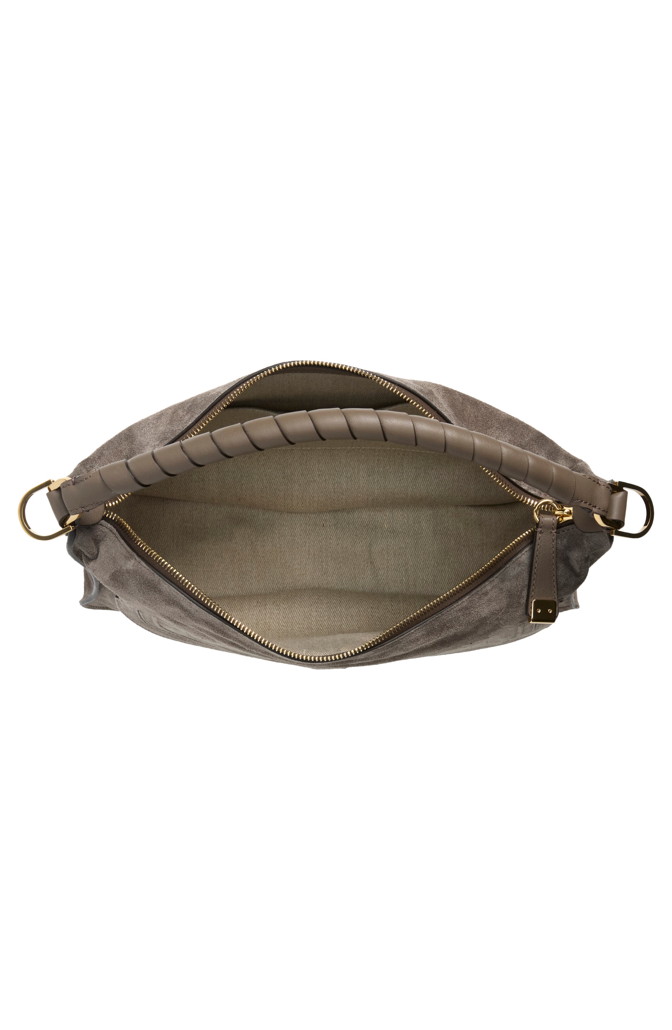 Small Marcie Suede Shoulder Bag, Alternate, color, NICKEL GREY