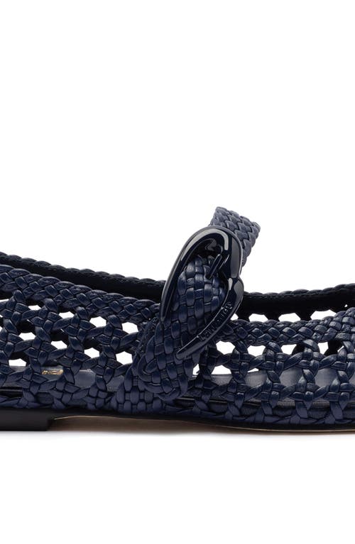 Larroude Larroudé Verona Macrame Ballet Flat In Navy