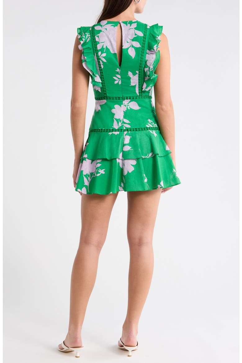 Zama Floral Ruffle Minidress, Alternate, color, KELLY-PINK-MULTI