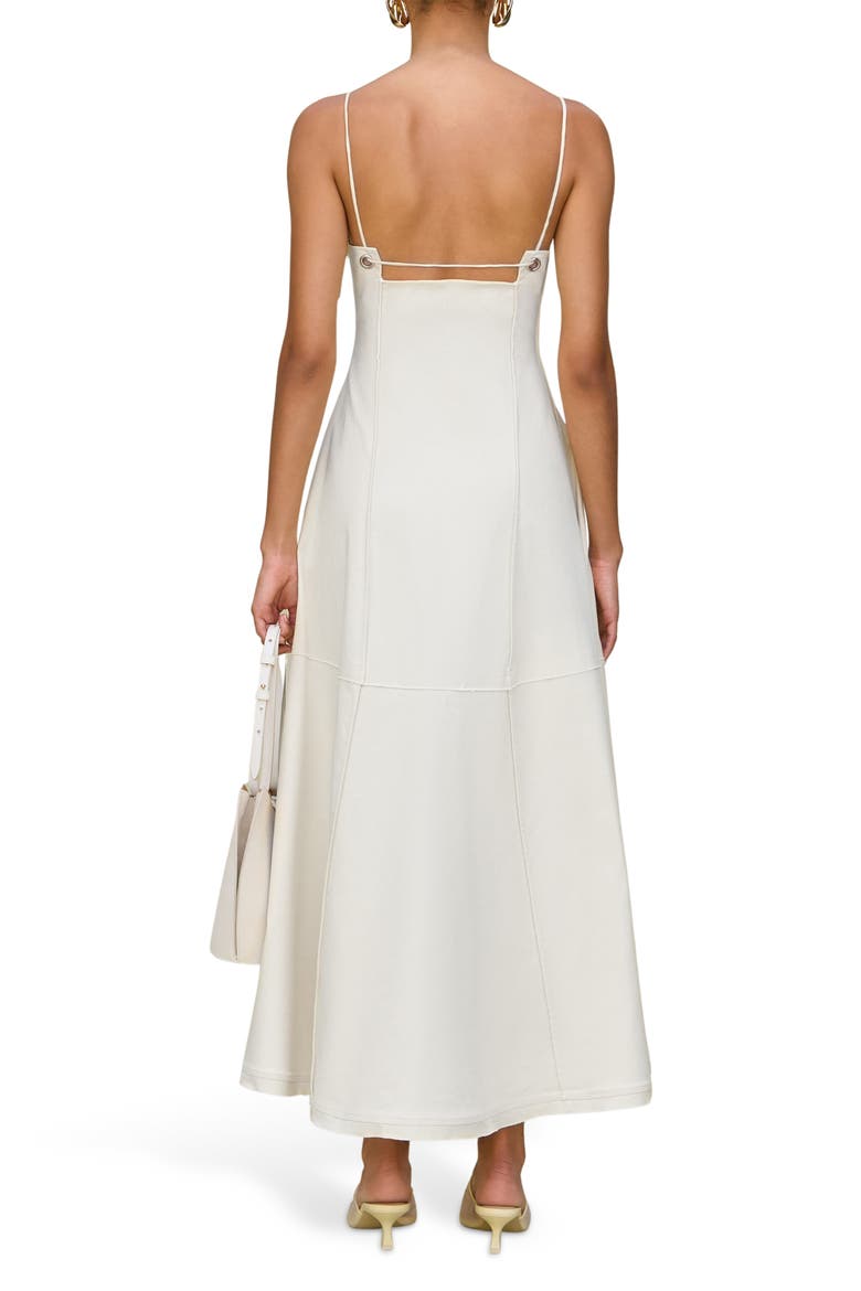 Maka Stretch Cotton Maxi Cocktail Dress, Alternate, color, OFF WHITE