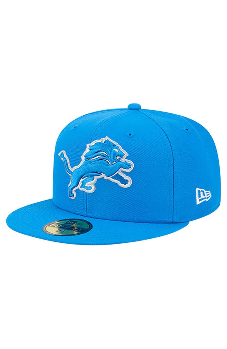 New Era Men's New Era Blue Detroit Lions Group Chat 59FIFTY Fitted Hat, Alternate, color, Blue