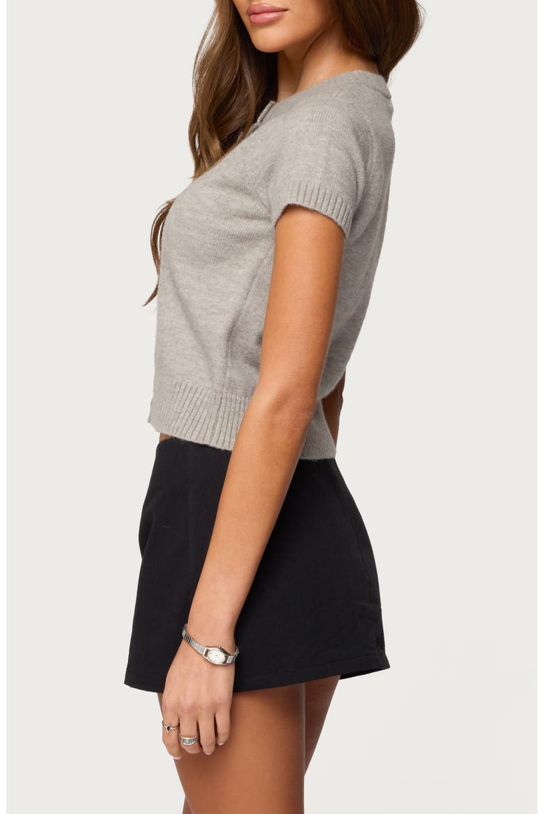 Coreen Knit Button-Up Top, Alternate, color, GRAY-MELANGE