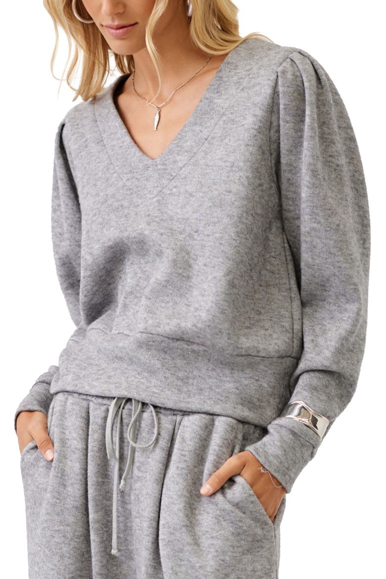 Cambria Pleated Sleeve Top, Alternate, color, GRAY