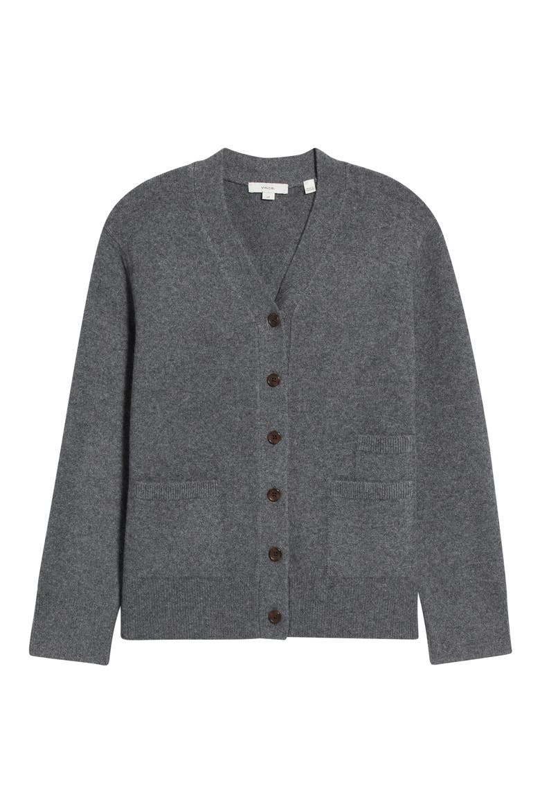 Relaxed V-Neck Cardigan, Alternate, color, HEATHER PEWTER