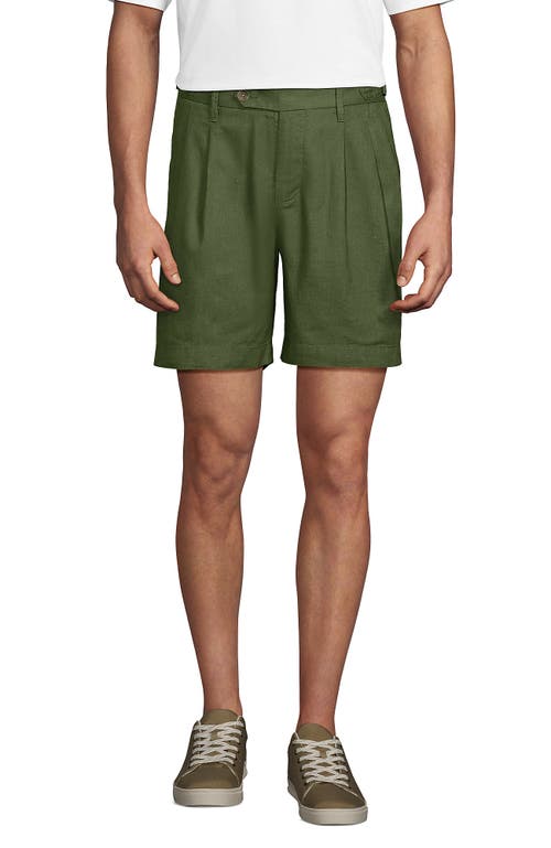 LANDS' END LANDS' END 7" LINEN COTTON RESORT SHORTS