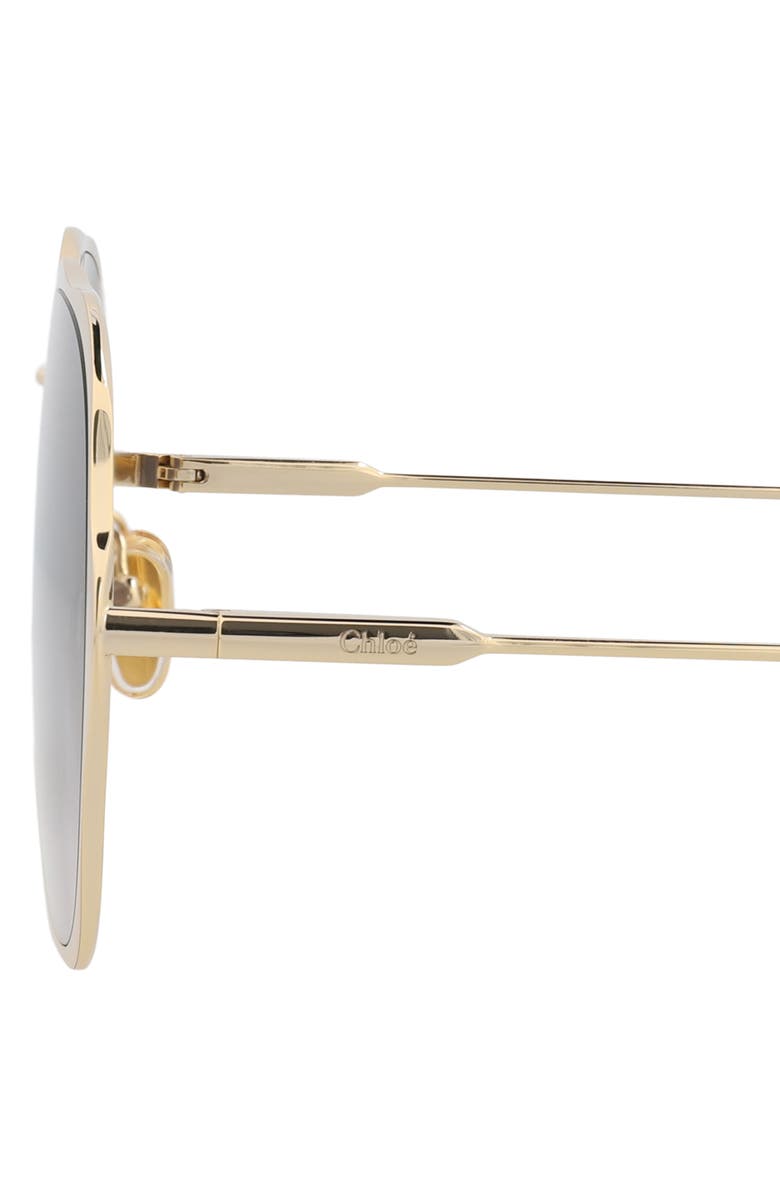 Chloé 60mm Wavy Sunglasses, Alternate, color, Gold Gold Grey