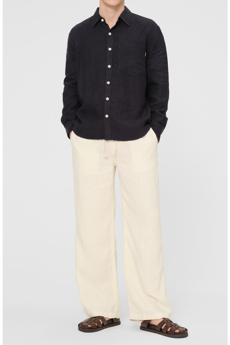 Dominick Button-Up Linen Shirt, Alternate, color, CLASSIC NAVY LINEN