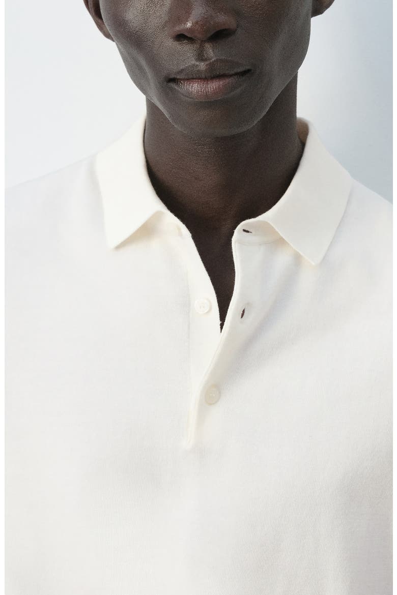 Fine Knit Cotton Polo, Alternate, color, OFF WHITE