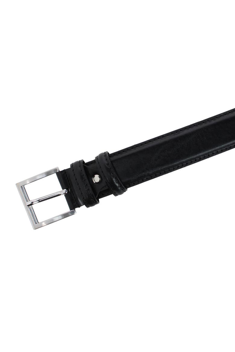 Rocco 40mm Premium Italian Leather Contrast Stitch Jean Belt, Alternate, color, Black