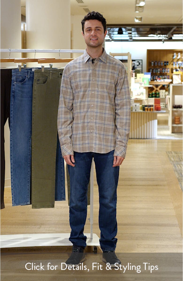 Espana Modern Fit Plaid Cotton Button-Up Shirt, sales video thumbnail