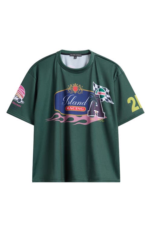 Island Avenue Island Racing Mesh Graphic T-shirt In Green