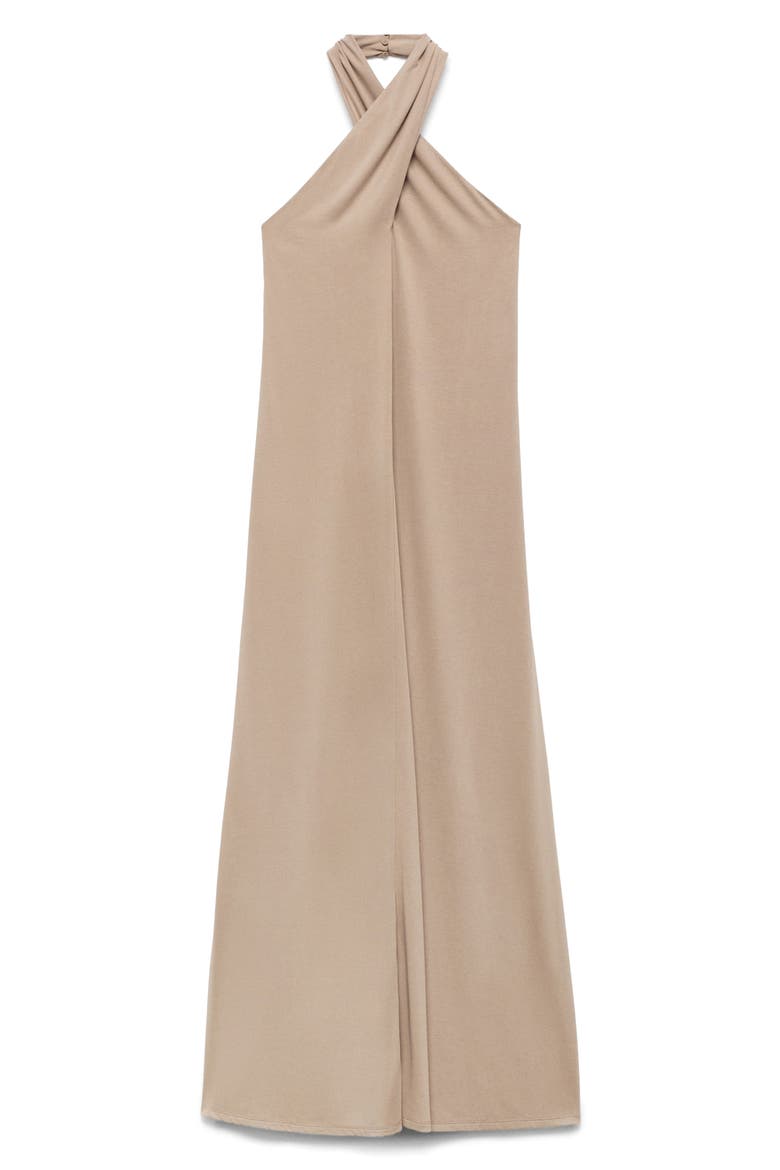 Midi Halter Dress, Alternate, color, LIGHT/ PASTEL GREY