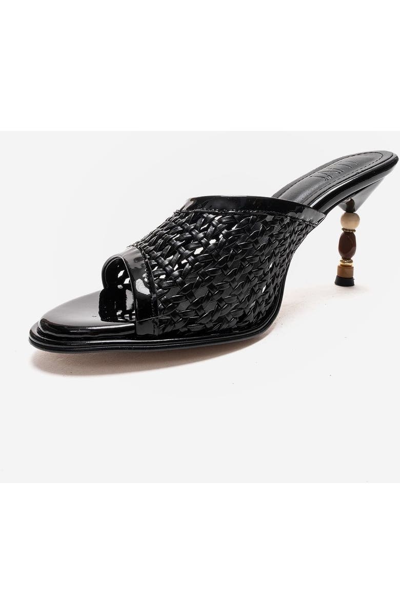 Prologue Shoes Selvian Woven Stiletto Sandal, Alternate, color, Black