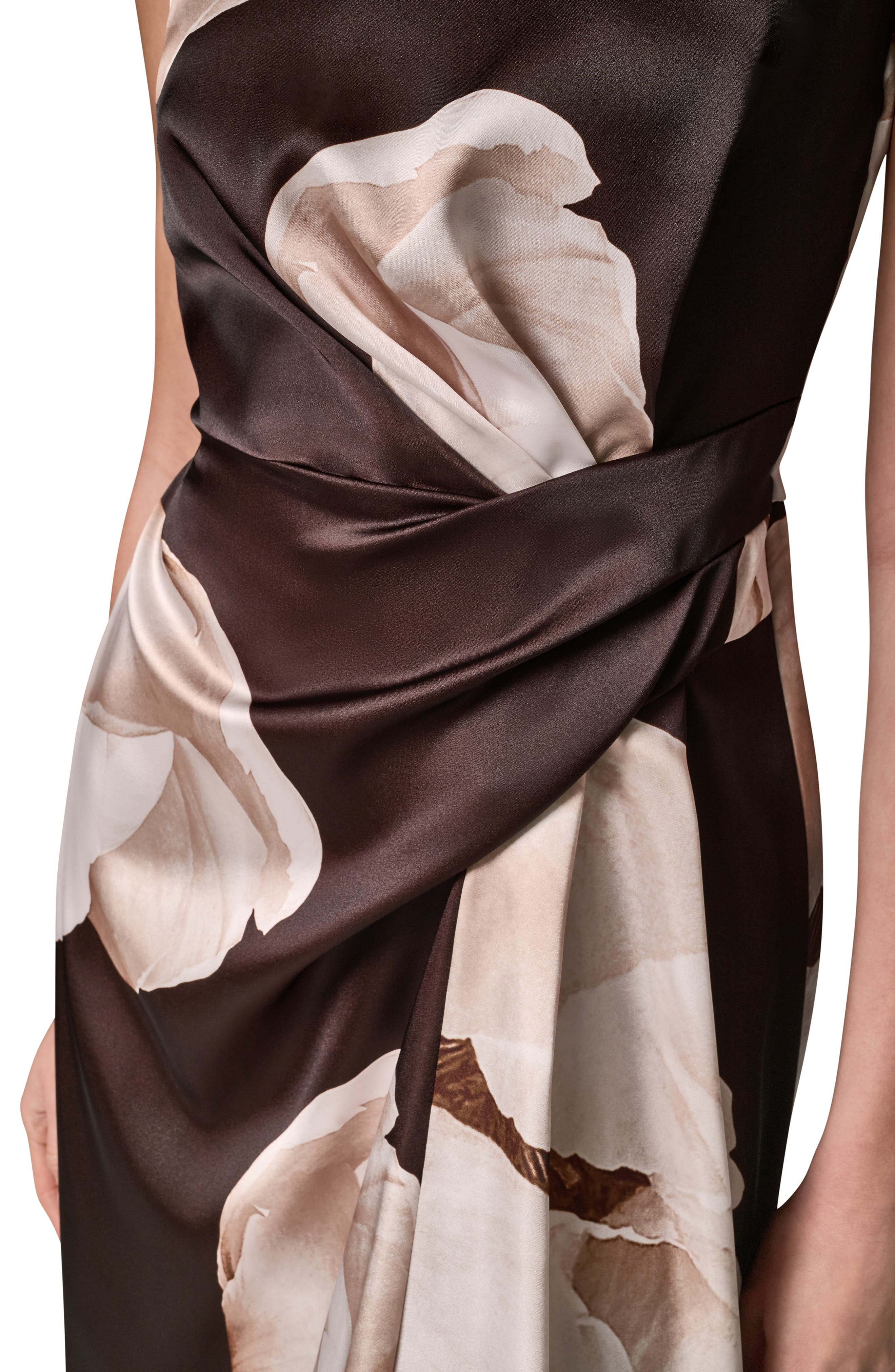 Женские платья Donna Karan New York Floral Print Satin Midi Dress — фото 5