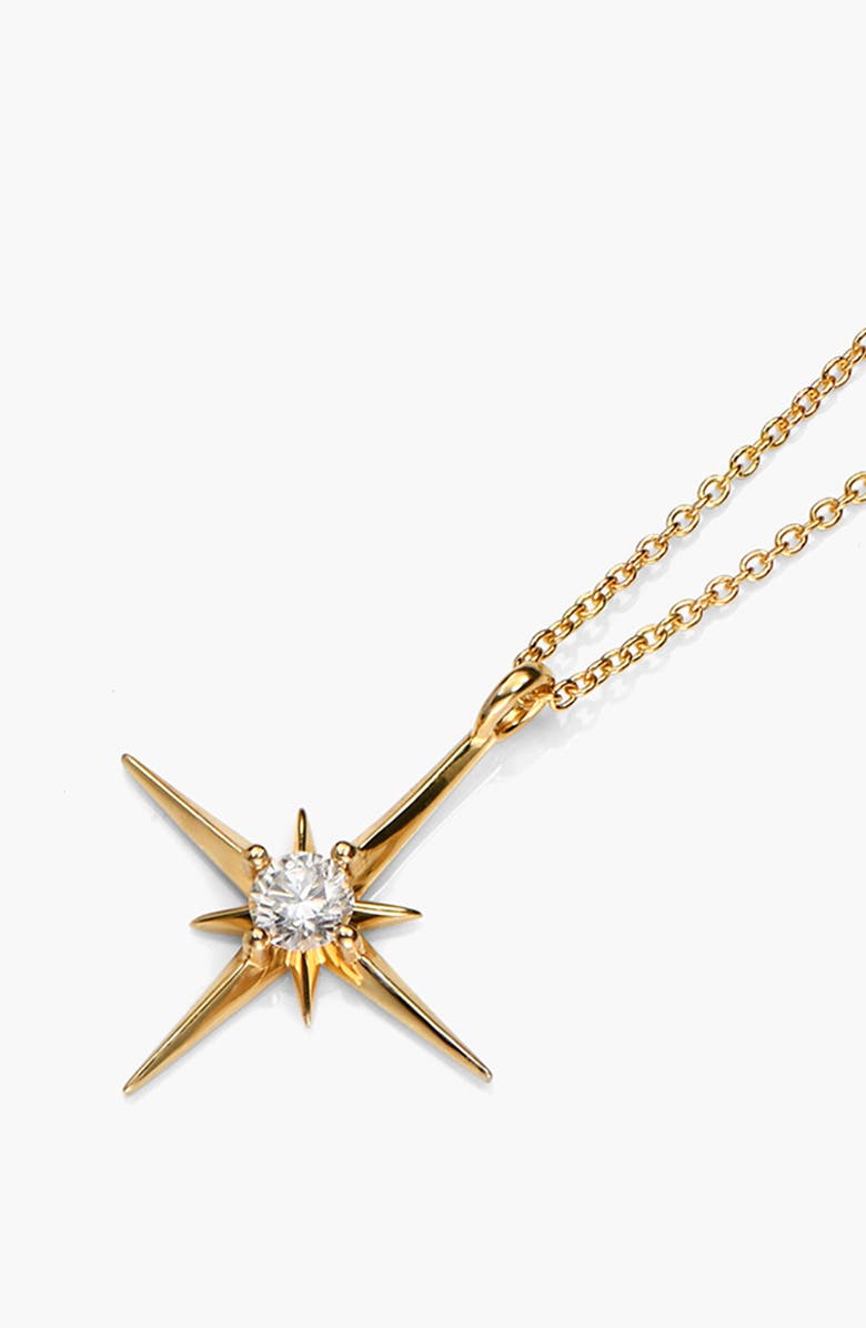Oak & Luna Northern Star Necklace with 0.3ct Diamond, Alternate, color, Gold Vermeil