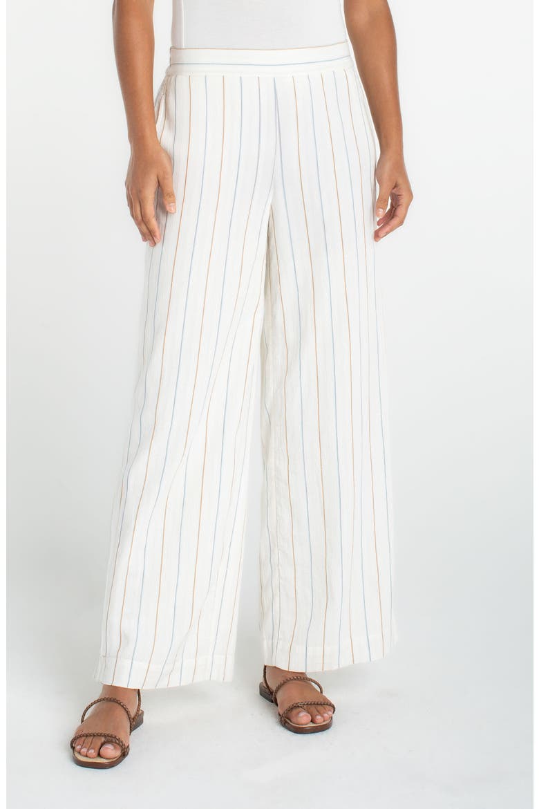 Stripe Pull-On Wide Leg Pants, Main, color, CREAM/ BLUE MULTI STRIPE