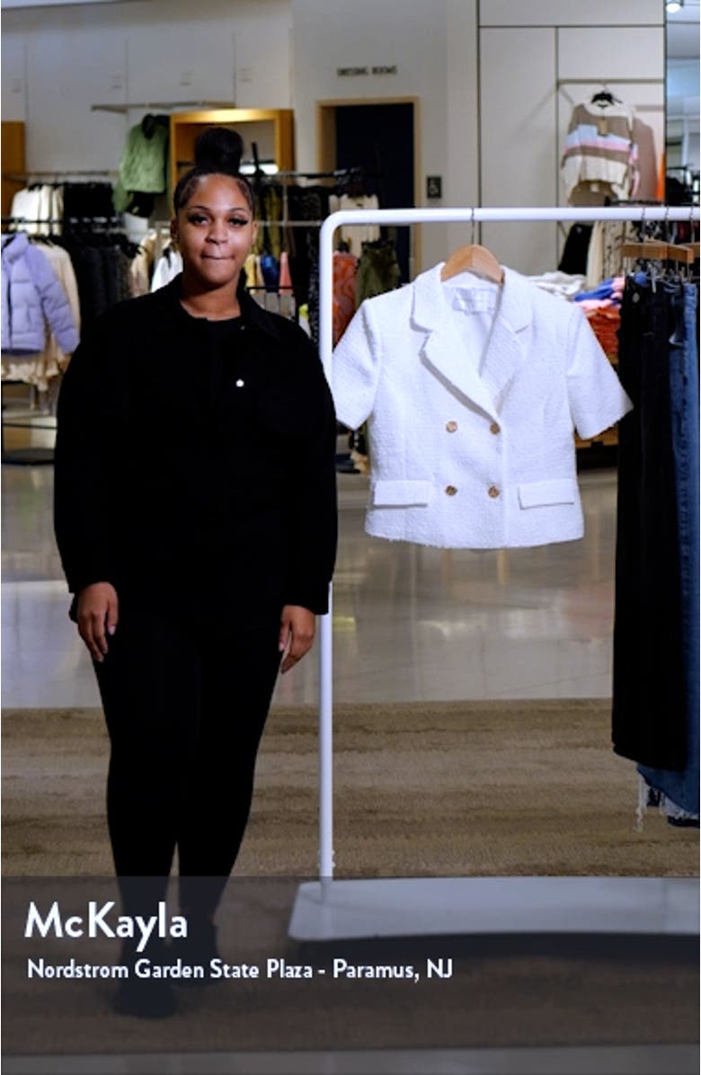 Double Breasted Short Sleeve Tweed Blazer, sales video thumbnail