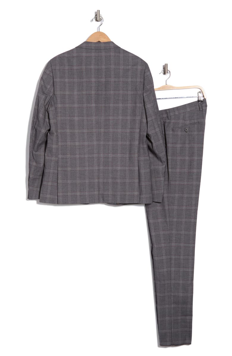 SOUL OF LONDON Light Grey Fancy Plaid Notch Lapel Suit, Alternate, color, 