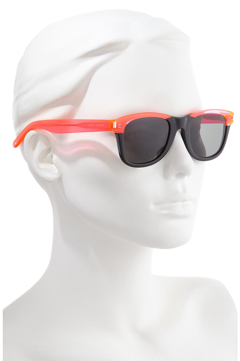 50mm Sunglasses, Alternate, color, SHINY TRANSPARENT ORANGE/ BLA
