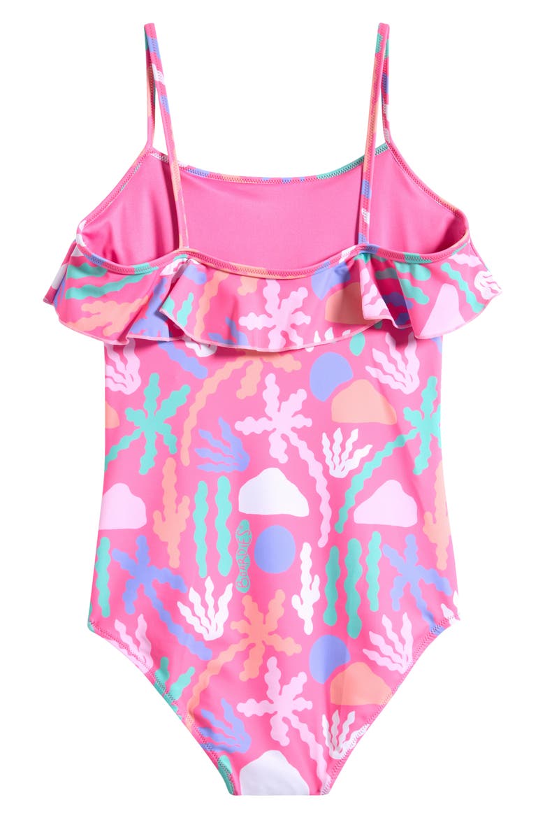 Kids' Palms Springs Ruffle One-Piece Swimsuit, Alternate, color, PINK