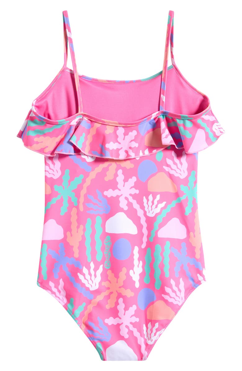 Boardies Kids' Palms Springs Ruffle One-Piece Swimsuit, Alternate, color, Pink