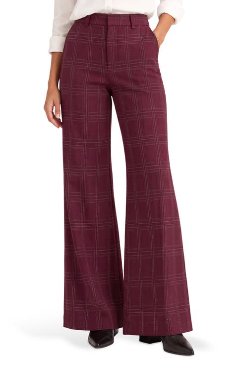 Kelsey Windowpane Plaid Wide Leg Pants