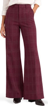 Liverpool Los Angeles Kelsey Windowpane Plaid Wide Leg Pants